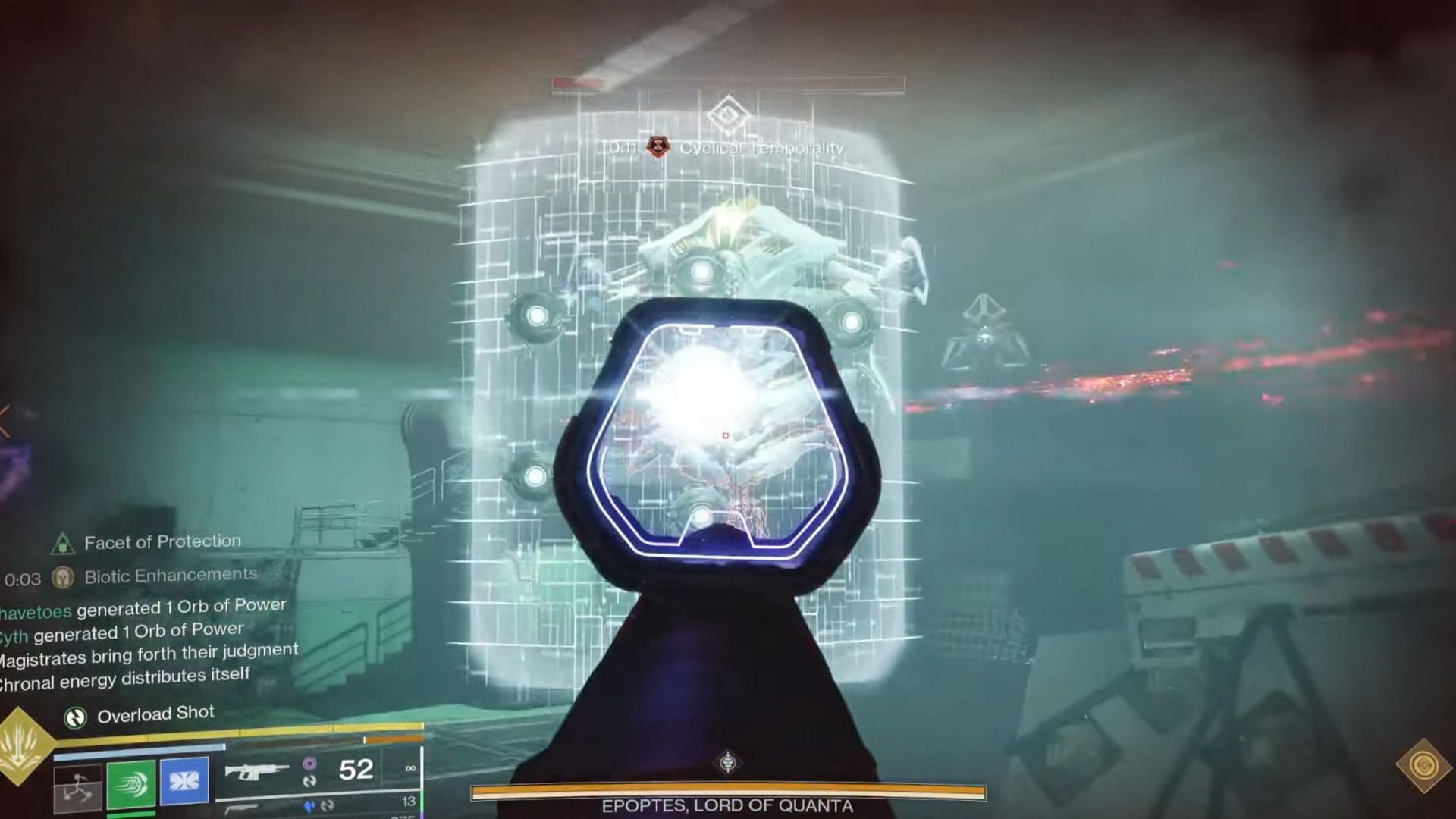 Hydra shield eyes and light in Destiny 2 Raid (Image via Bungie/DattoYT)